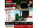 Grătar pe gaz 3 arzătoare 11.4 kW cu fontă emailată și termometru